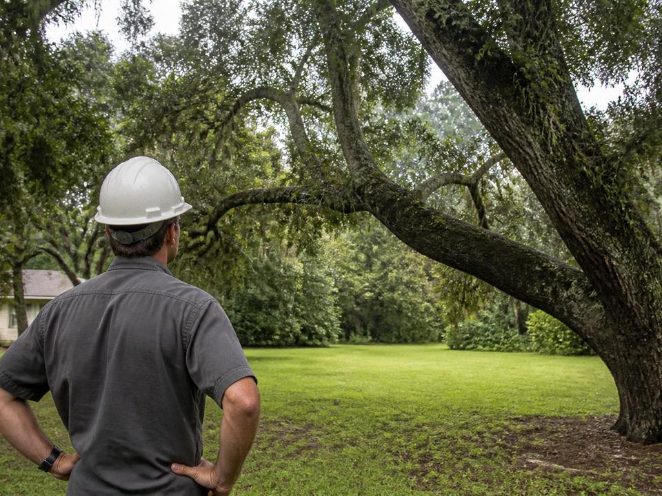 Inspection of a live oak limb